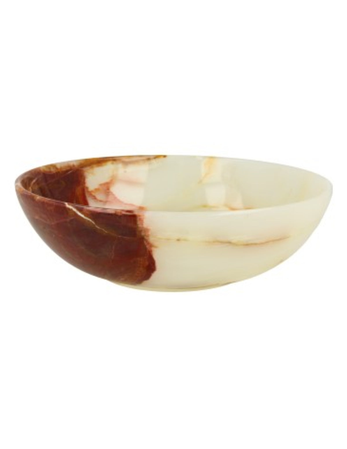 Aragonit skål, onyxmarmor, 15 cm i diameter, 5 cm hög