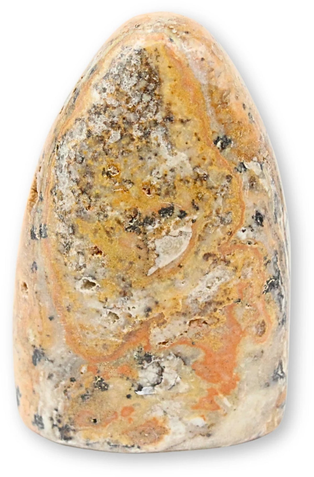 Aragonit skulptur, zebramönstrad, 280 g, nr 03