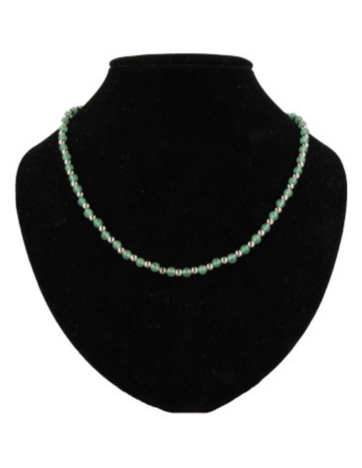 Grön aventurin halsband Ibiza Love, 4 mm pärlor, 45 cm