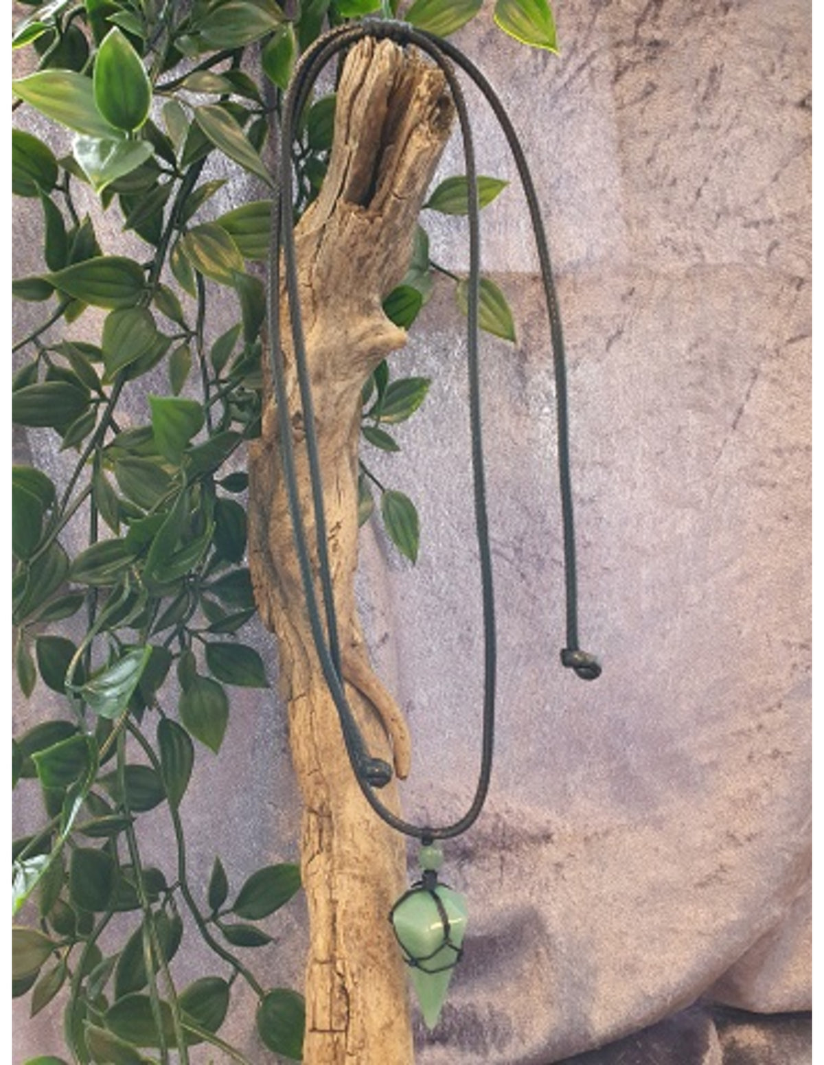Grön aventurin halsband för män, konhänge