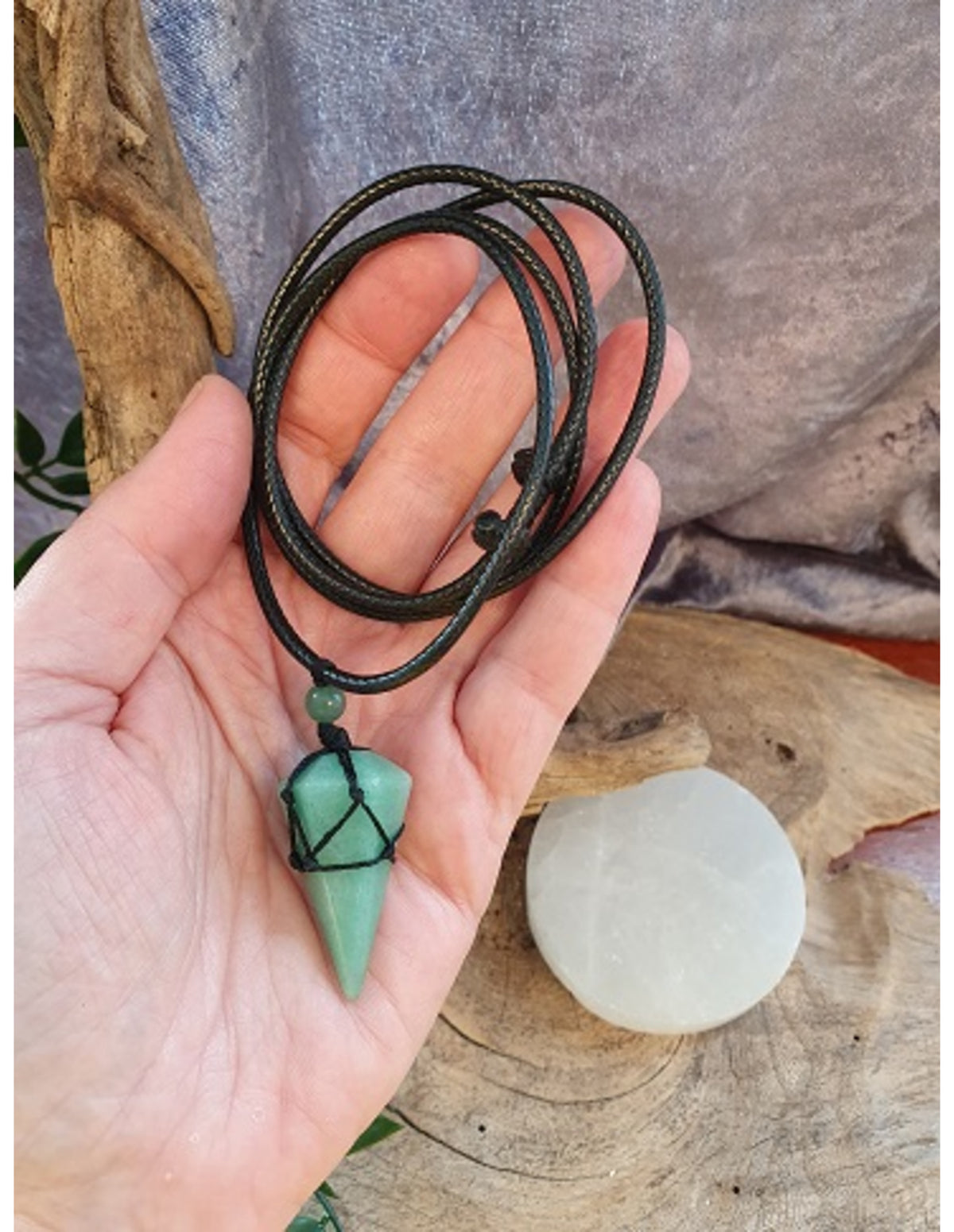Grön aventurin halsband för män, konhänge