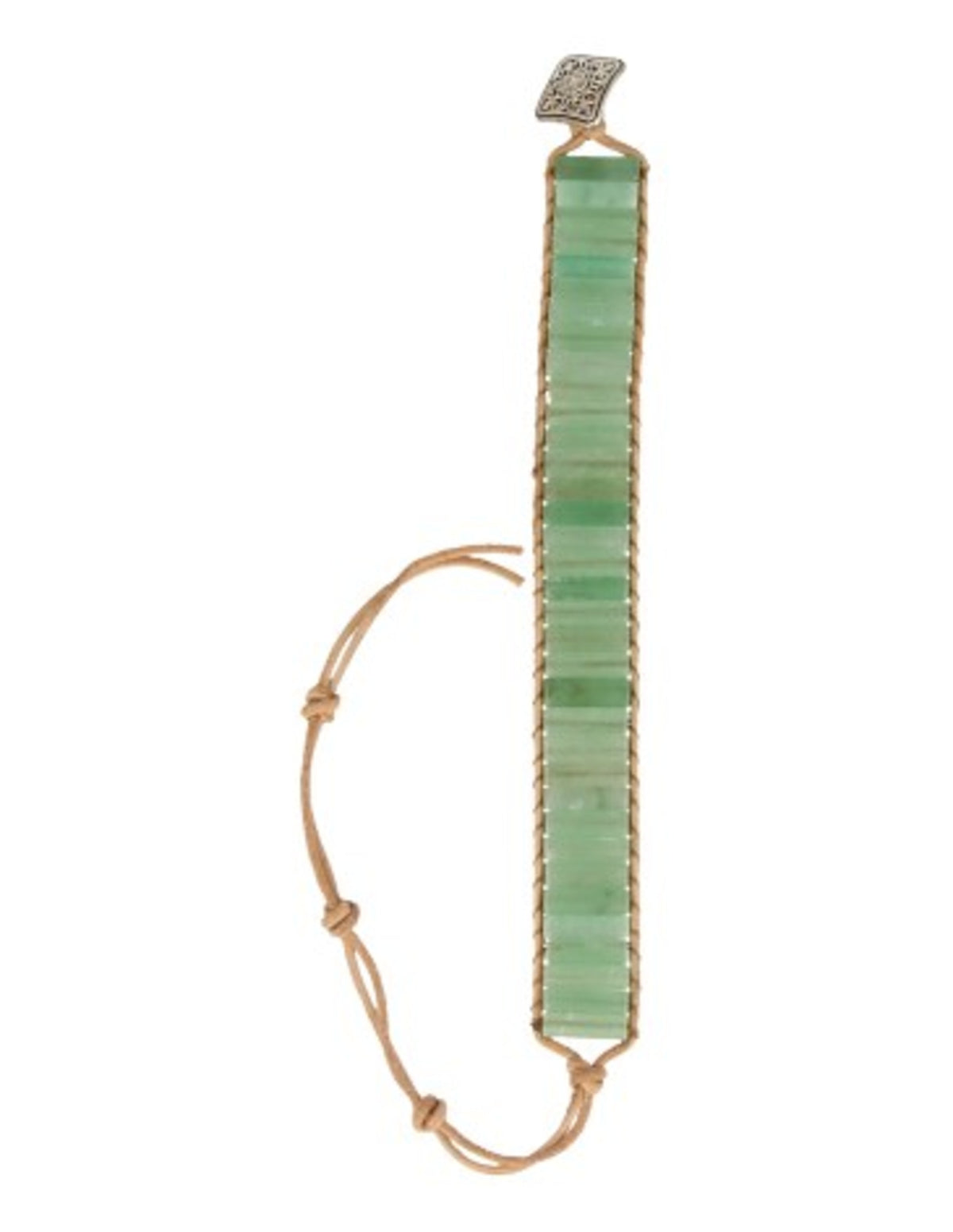 Grön aventurin armband i läder, gipsy