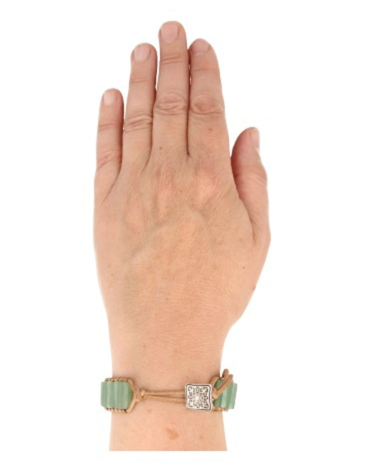 Grön aventurin armband i läder, gipsy