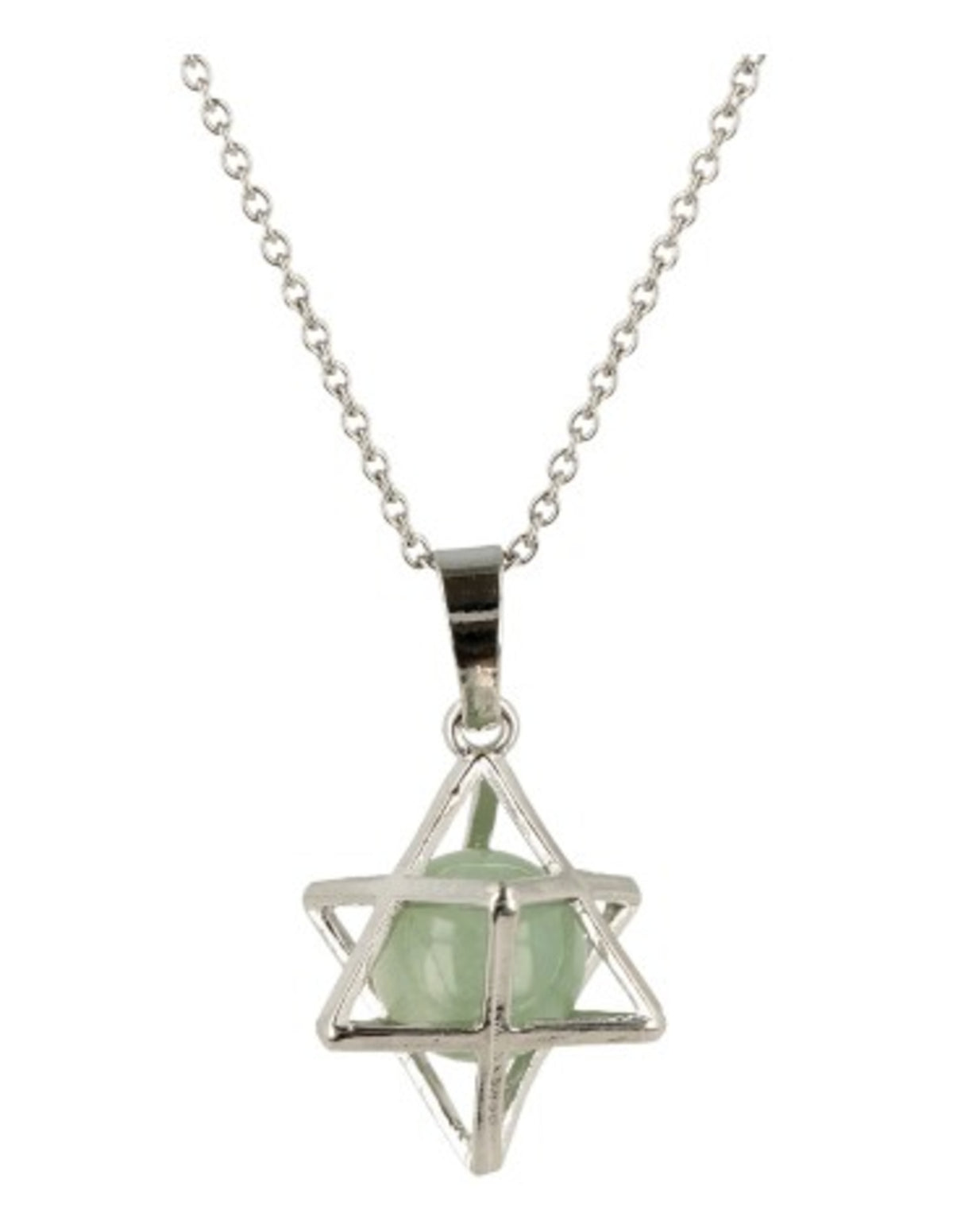 Grön aventurin hänge, merkaba i burform, 2,5 cm