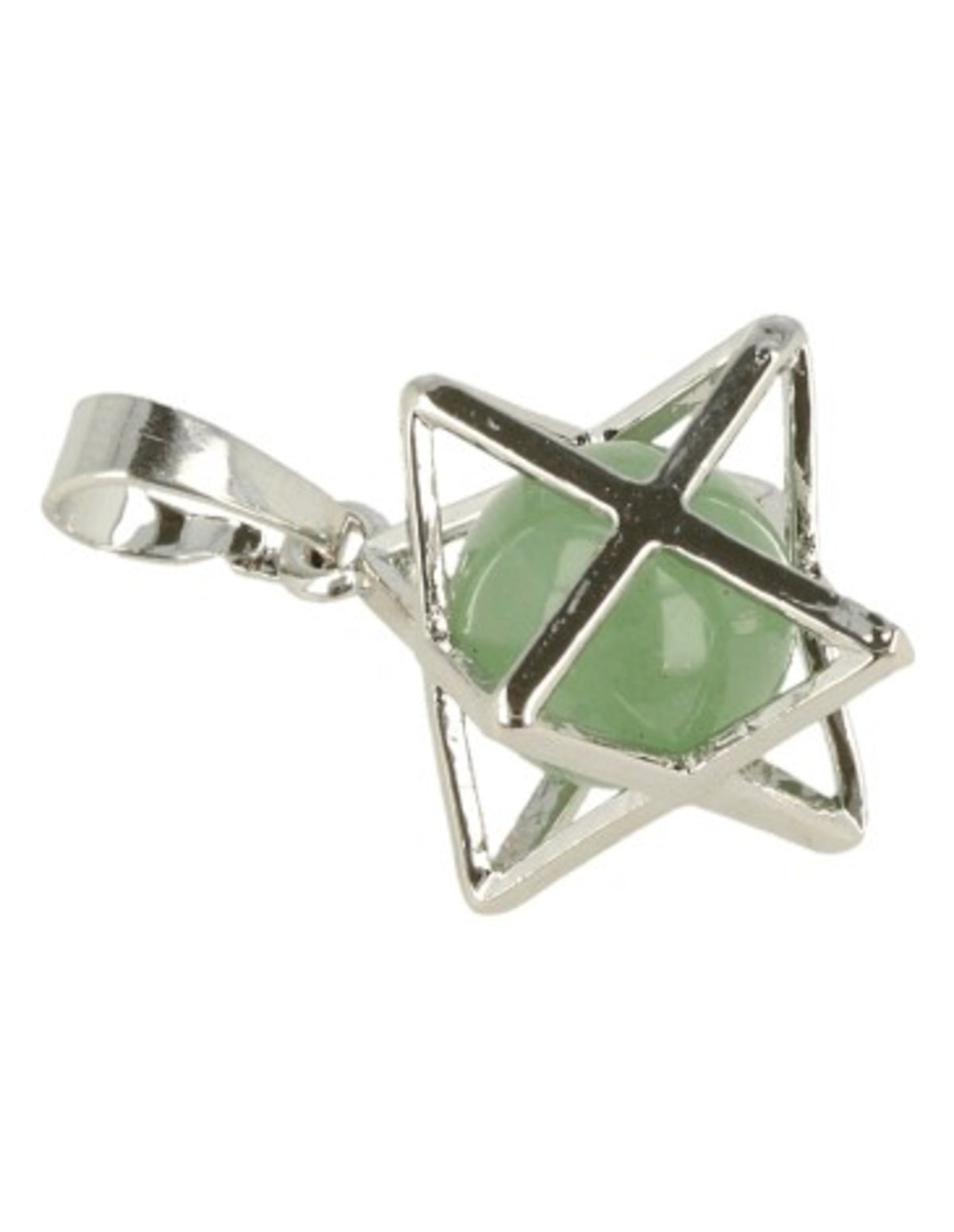 Grön aventurin hänge, merkaba i burform, 2,5 cm
