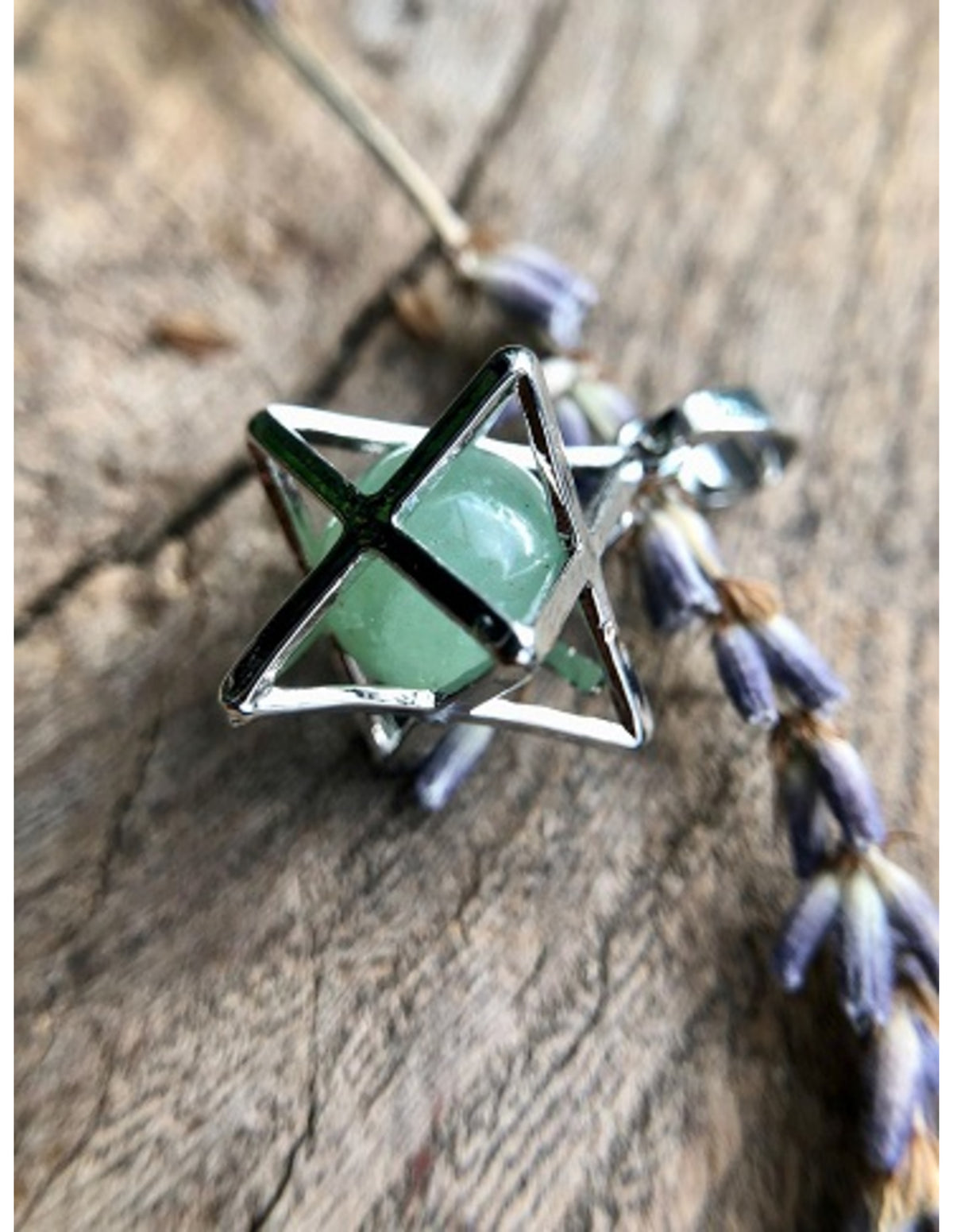 Grön aventurin hänge, merkaba i burform, 2,5 cm