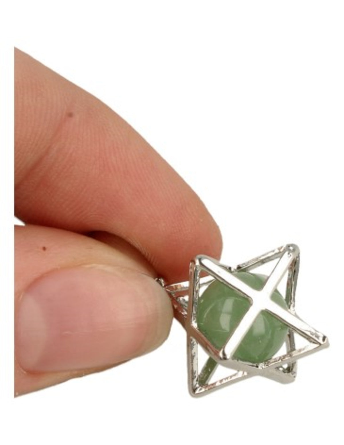 Grön aventurin hänge, merkaba i burform, 2,5 cm