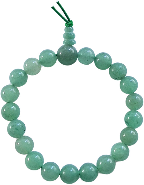 Grön aventurin armband, 8 mm pärlor, 18 cm