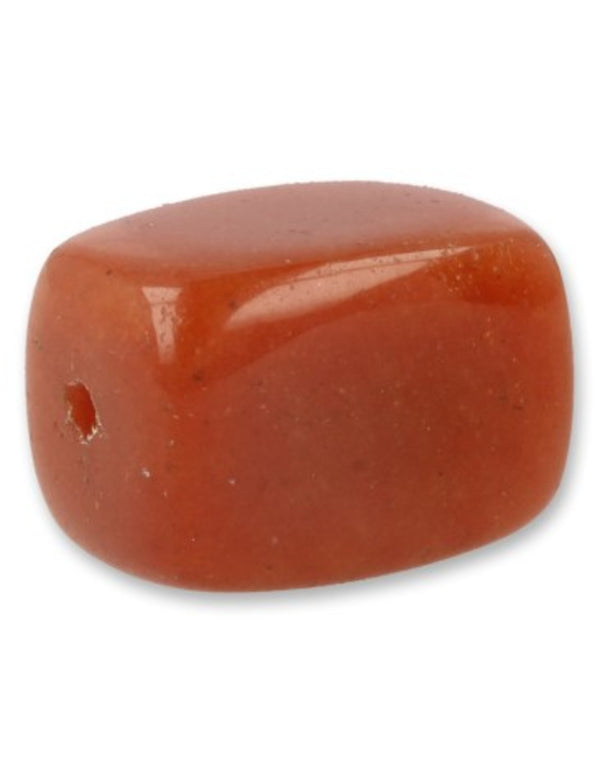 Orange aventurin hänge, genomborrad, 15 x 10 mm