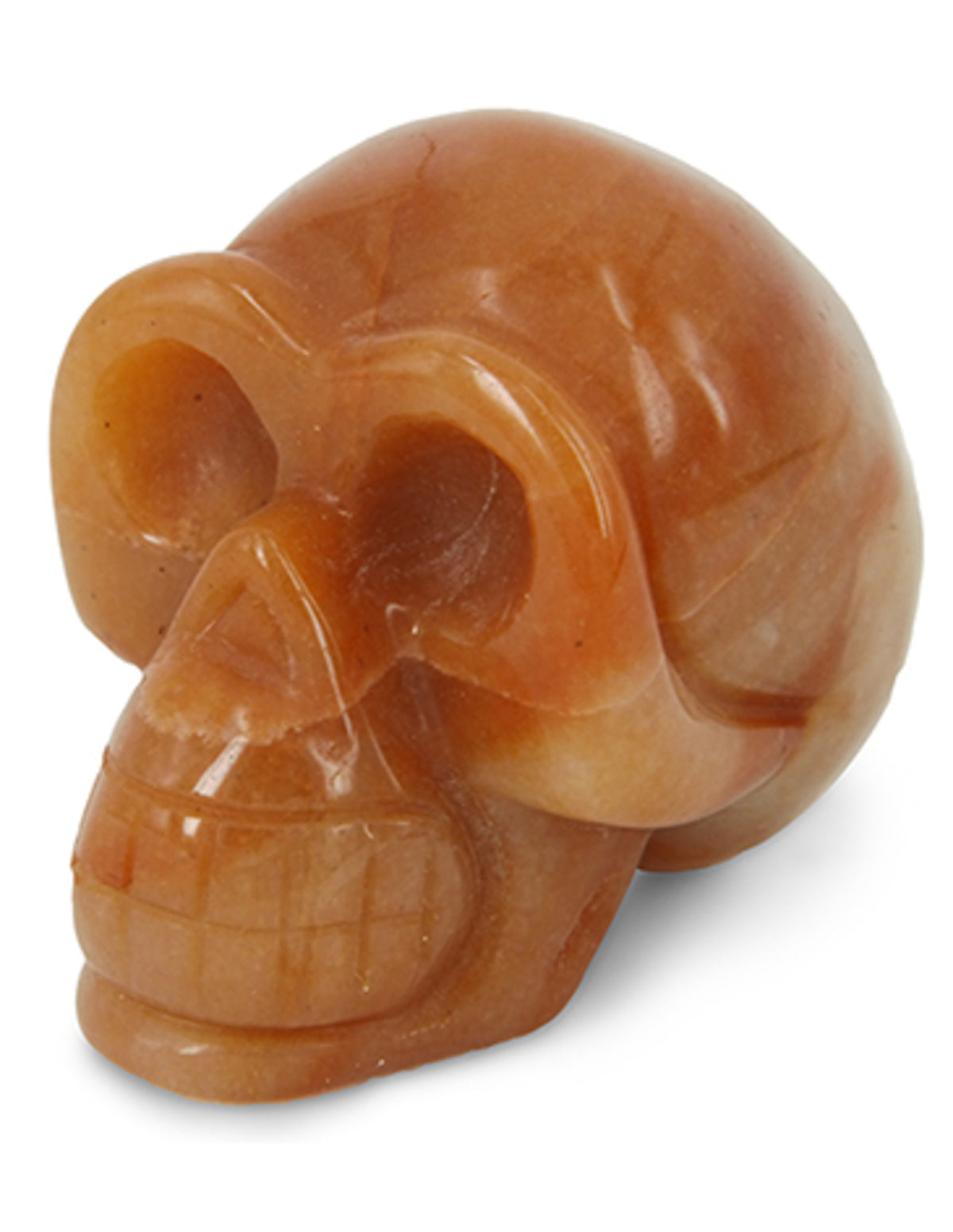 Aventurin dödskalle, orange, 4,5 cm