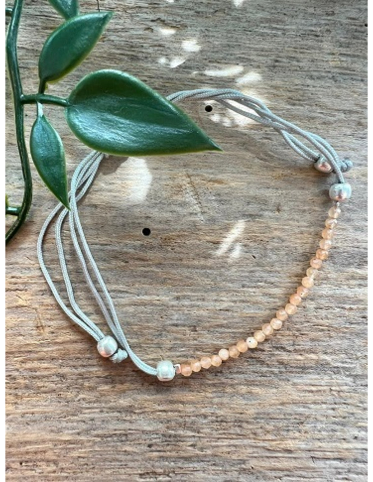 Persika aventurin armband, sommar, skjutknut