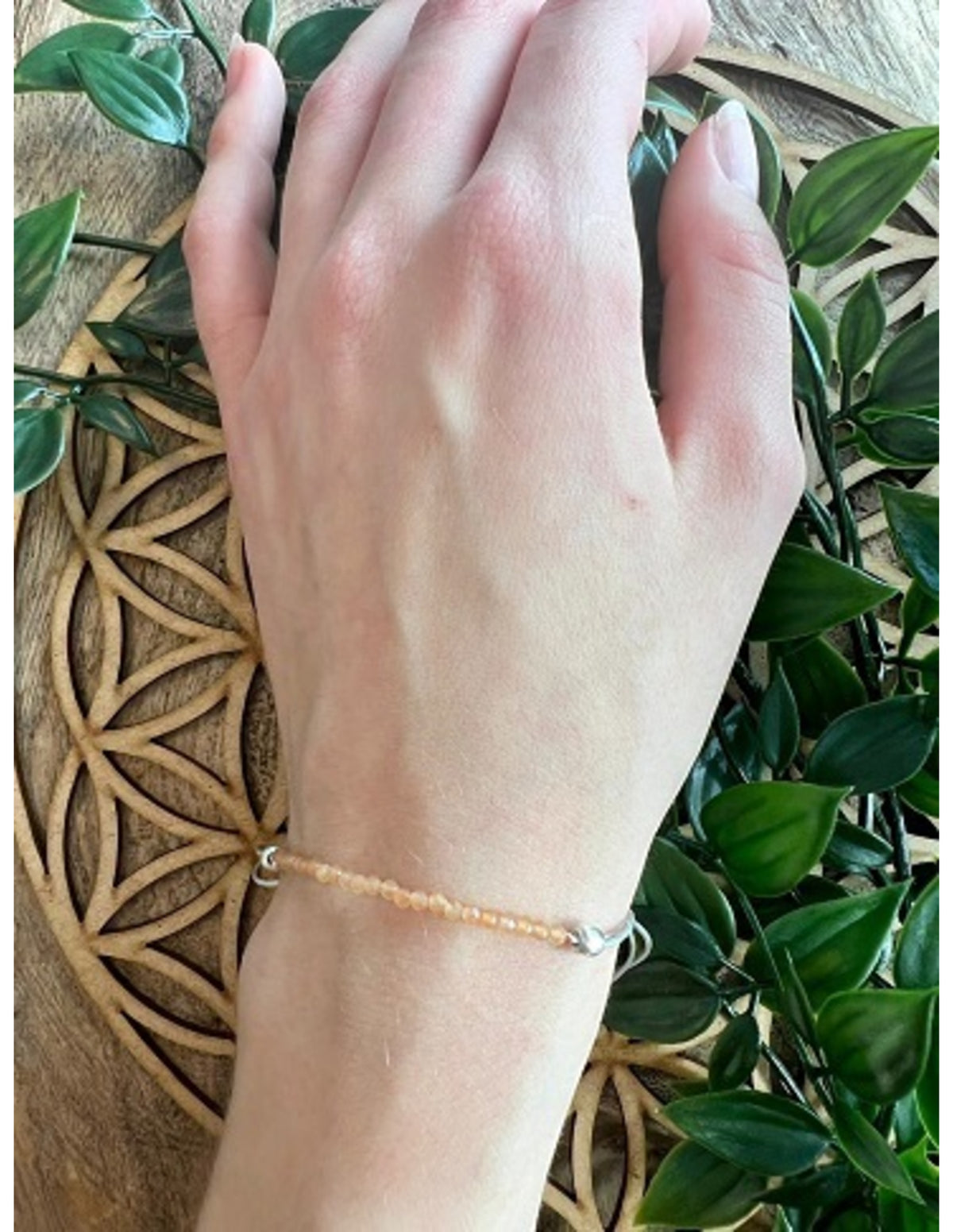 Persika aventurin armband, sommar, skjutknut