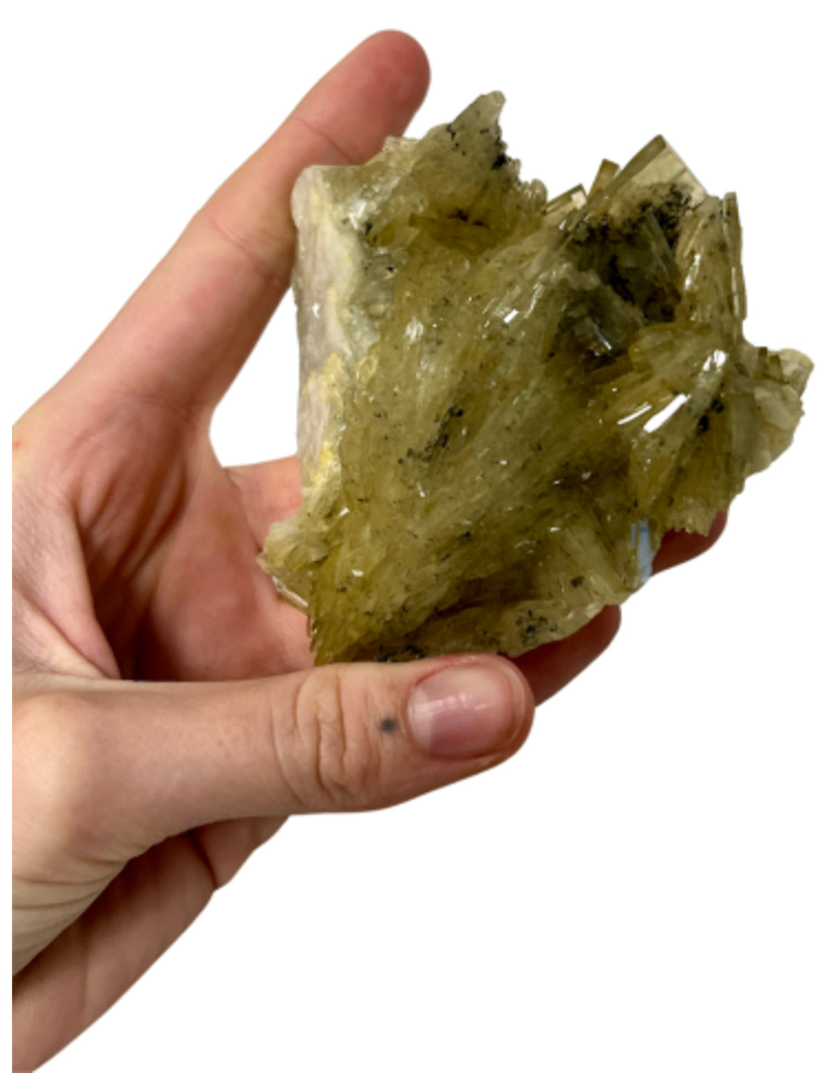 Baryt mineralprov med kalcit och kopparkis, 440 g, nr 5