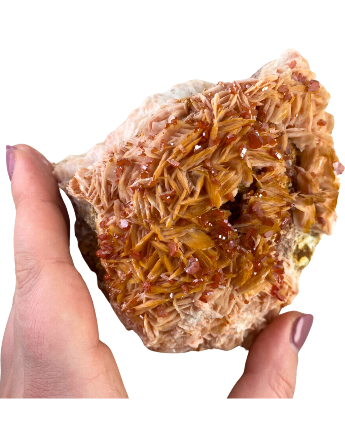 Baryt kristall med vanadinit, rå, 950 g, nr 17