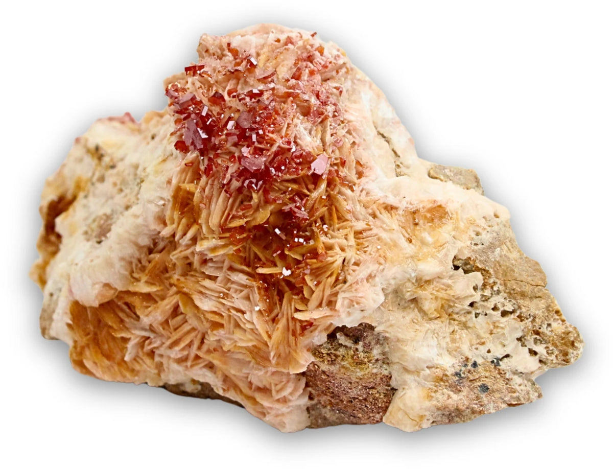 Baryt mineralprov med vanadinit, ca 8,6 cm, nr 35