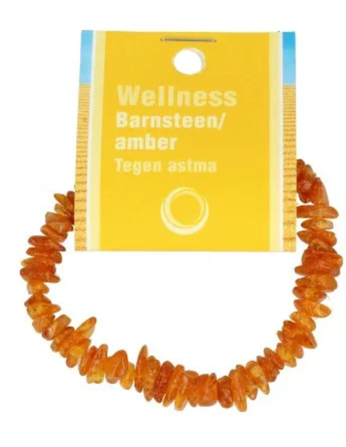 Bärnsten armband med splitstenar, gult, På kort