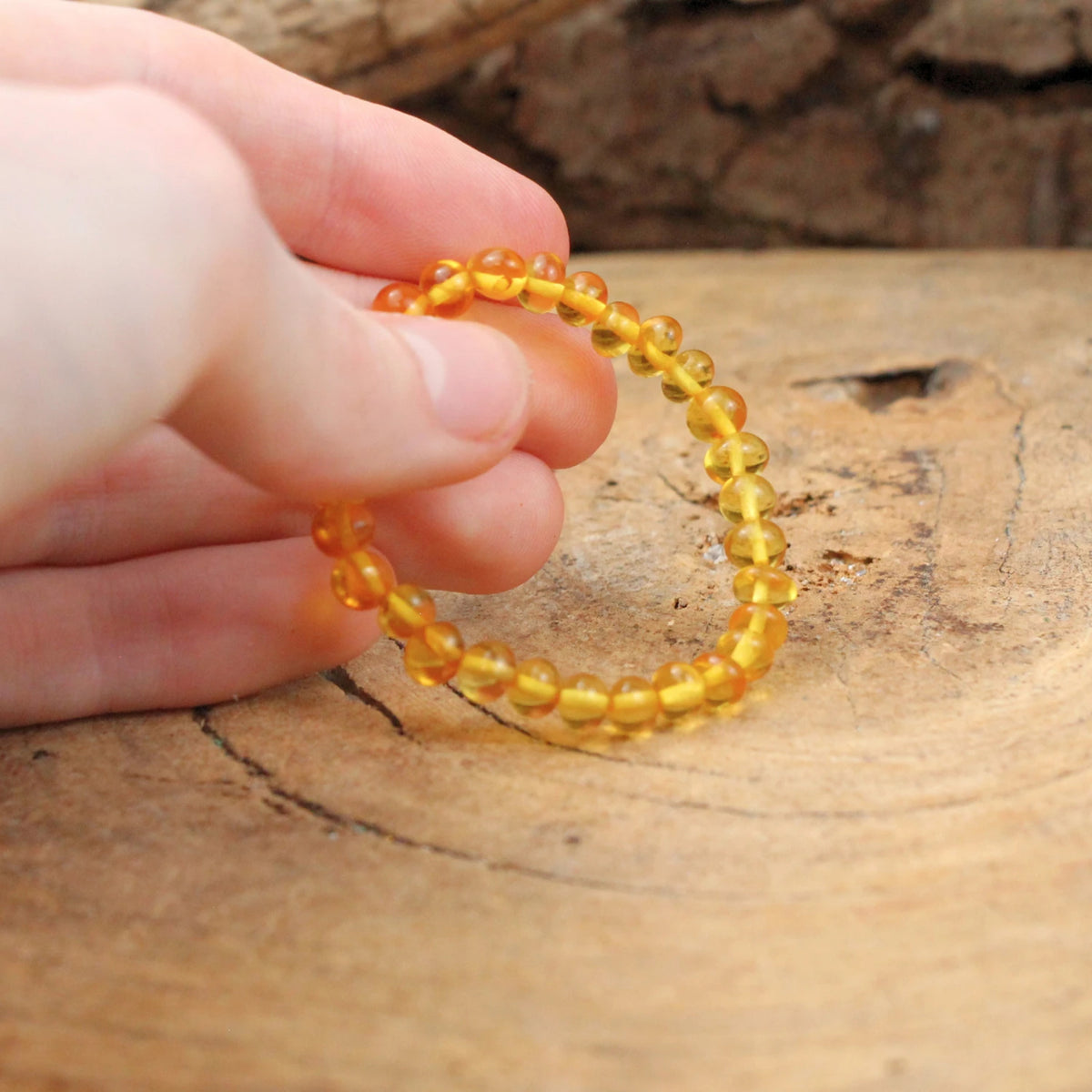 Bärnsten armband för barn, gult