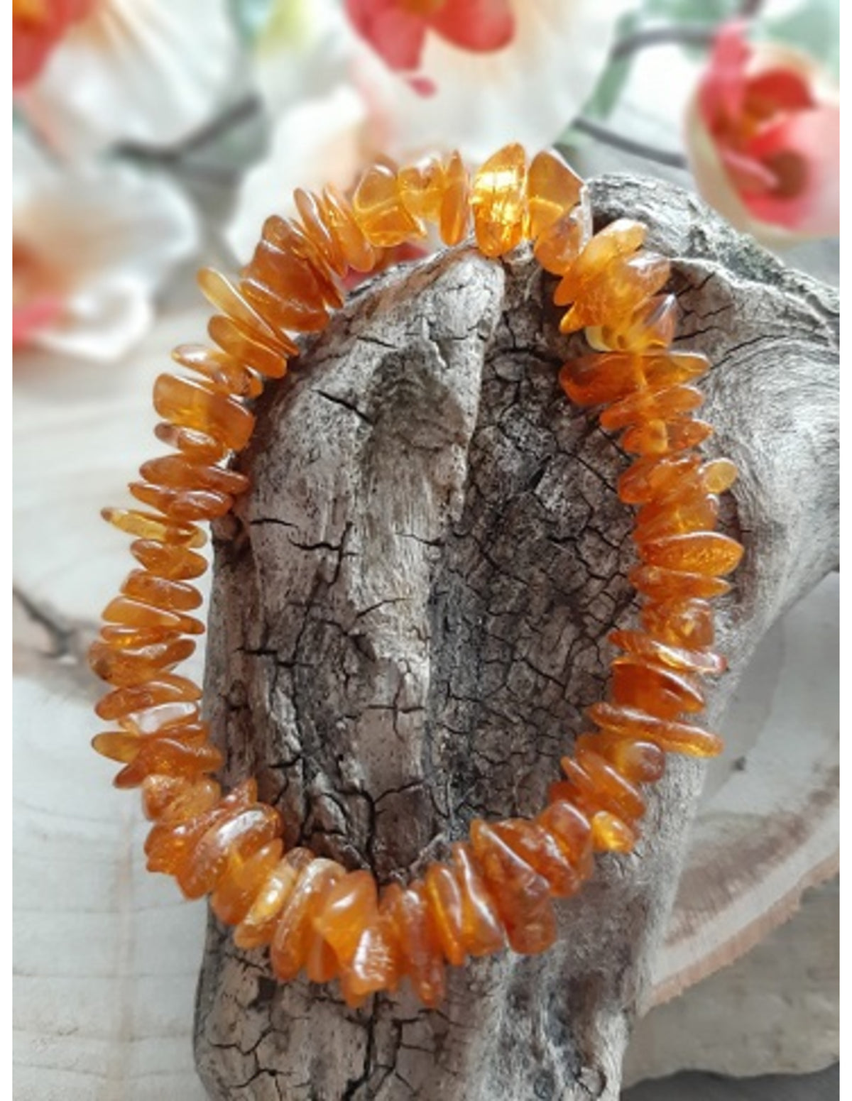 Bärnsten armband med splitstenar, gult