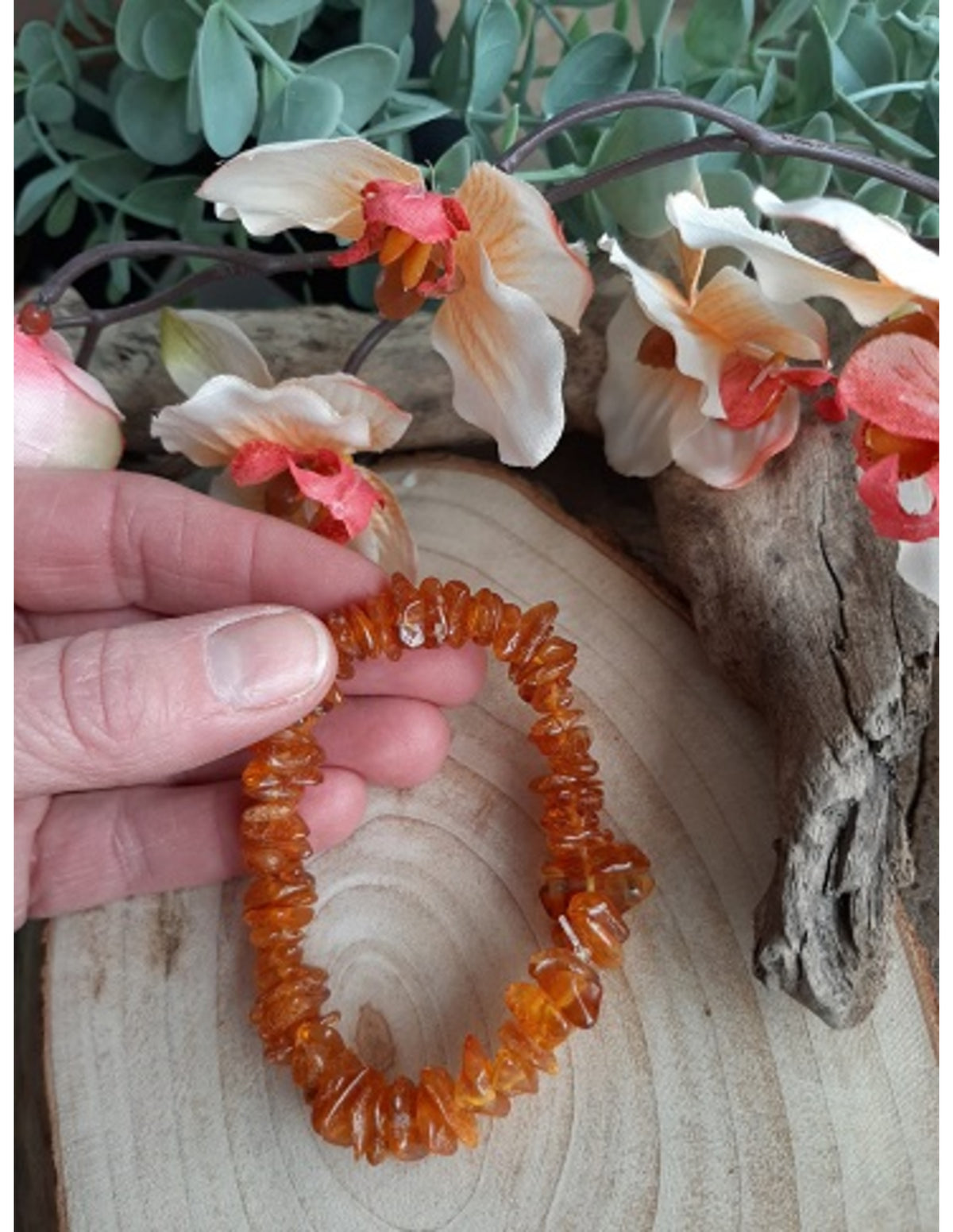 Bärnsten armband med splitstenar, gult