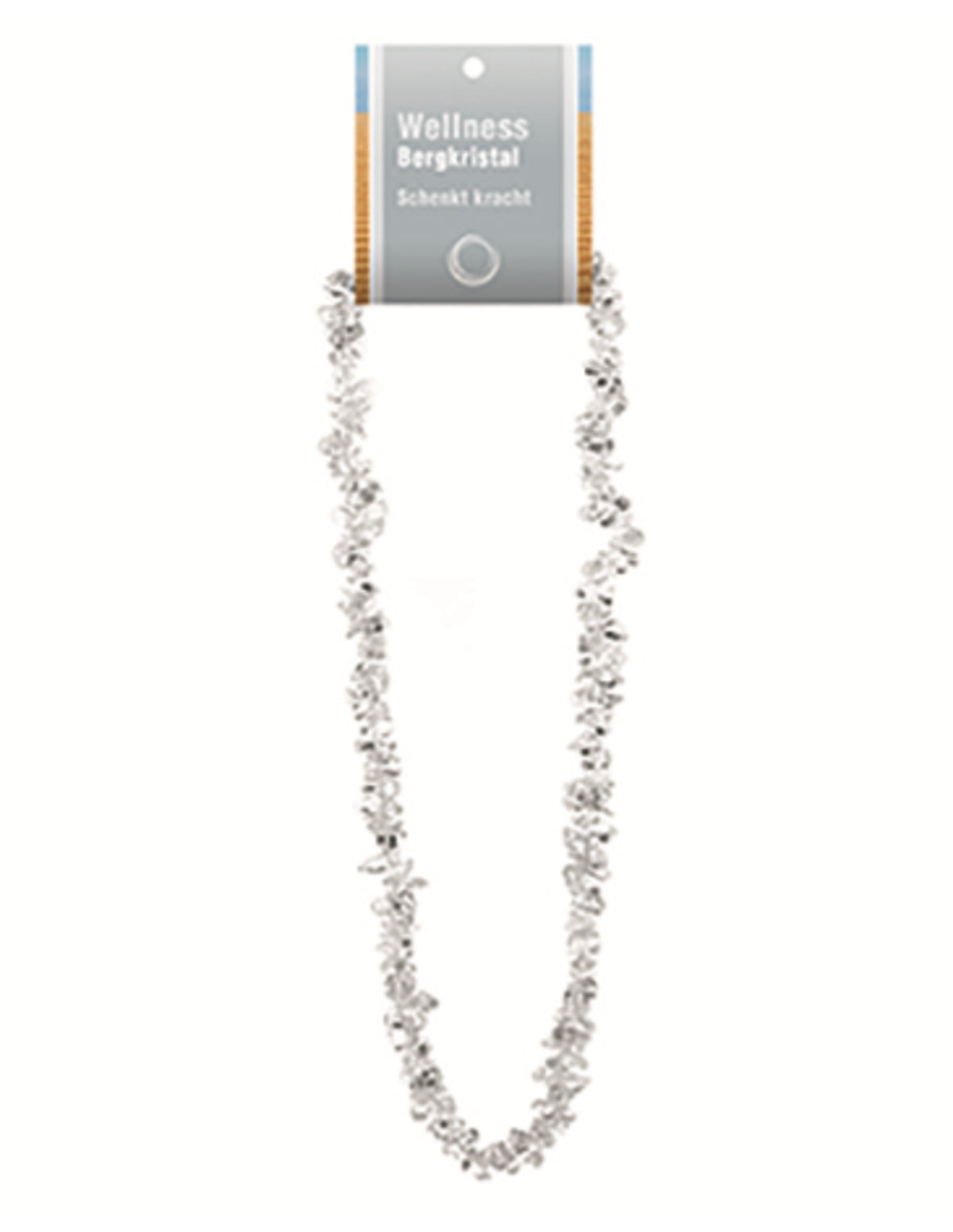 Bergkristall halsband med splitstenar, A-kvalitet, 45 cm, På kort