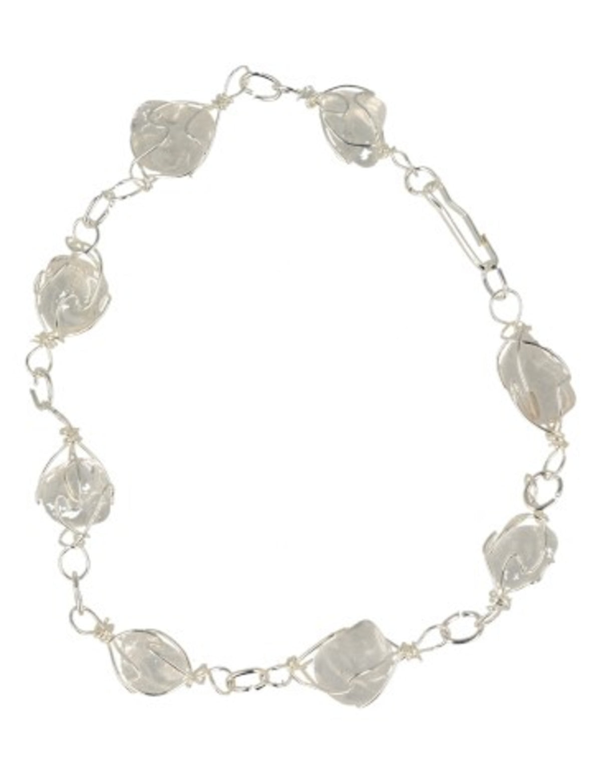 Bergkristall armband eller fotlänk, 22 cm, wire wrap