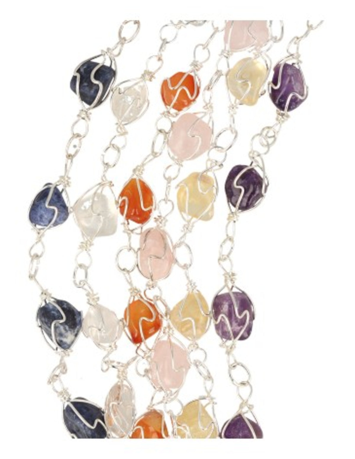 Bergkristall armband eller fotlänk, 22 cm, wire wrap