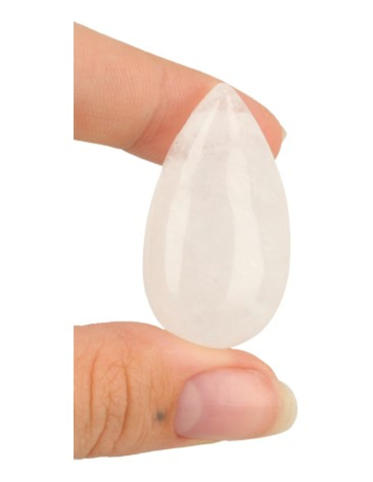 Bergkristall droppe hänge, 4 cm, genomborrat