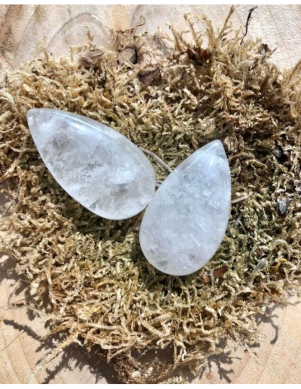 Bergkristall droppe hänge, 4 cm, genomborrat