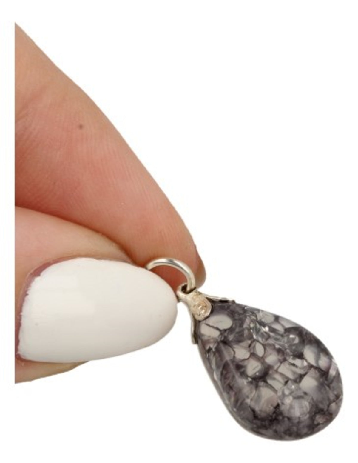 Bergkristall hänge, crackle, grått (färgat)