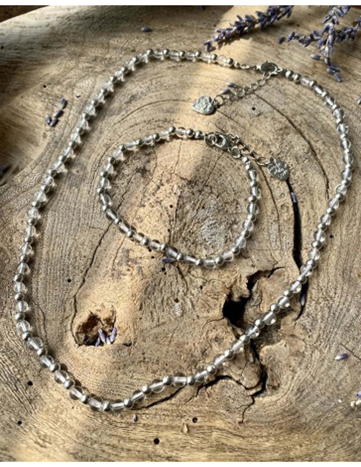 Bergkristall halsband, Ibiza love, 45 cm