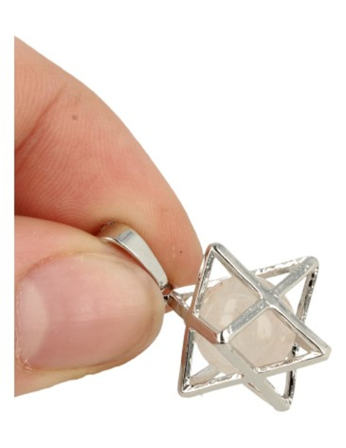Bergkristall hänge, merkabah-bur, 2,5 cm