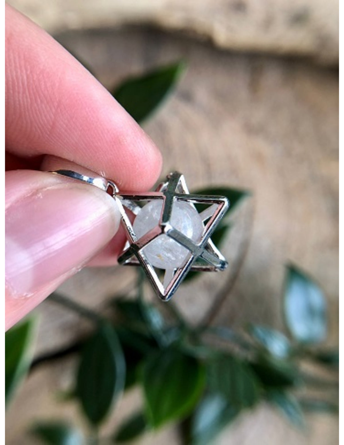 Bergkristall hänge, merkabah-bur, 2,5 cm