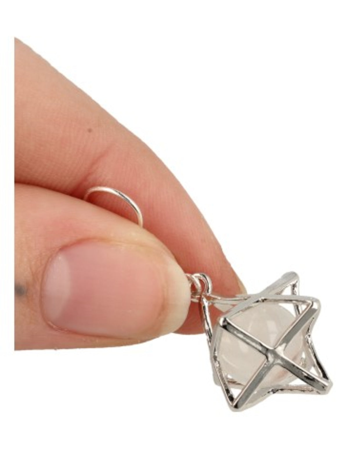 Bergkristall örhängen, merkabah-bur