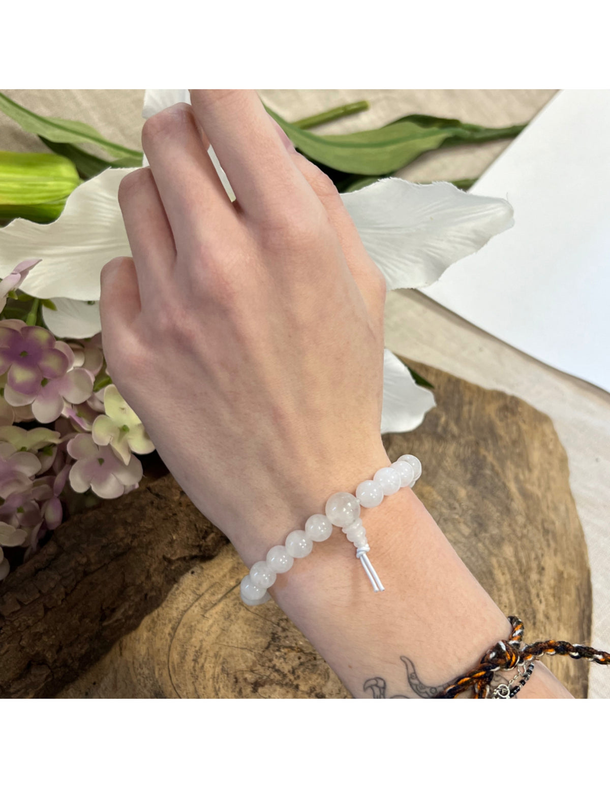 Bergkristall armband, powerbead, kulor 8 mm, 18 cm