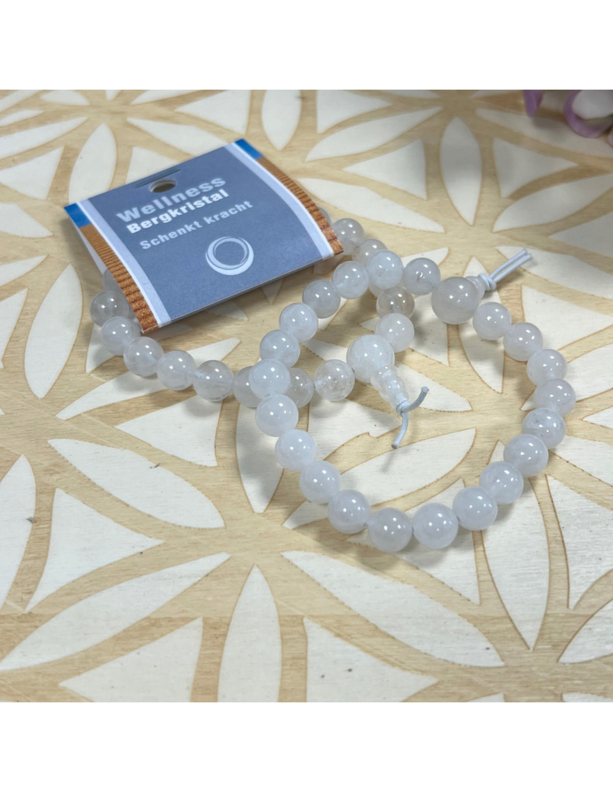 Bergkristall armband, powerbead, kulor 8 mm, 18 cm
