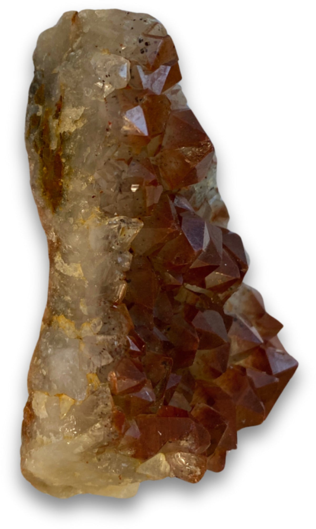 Bergkristall röd med hematit, rå, ca 7,5 cm, nr 29
