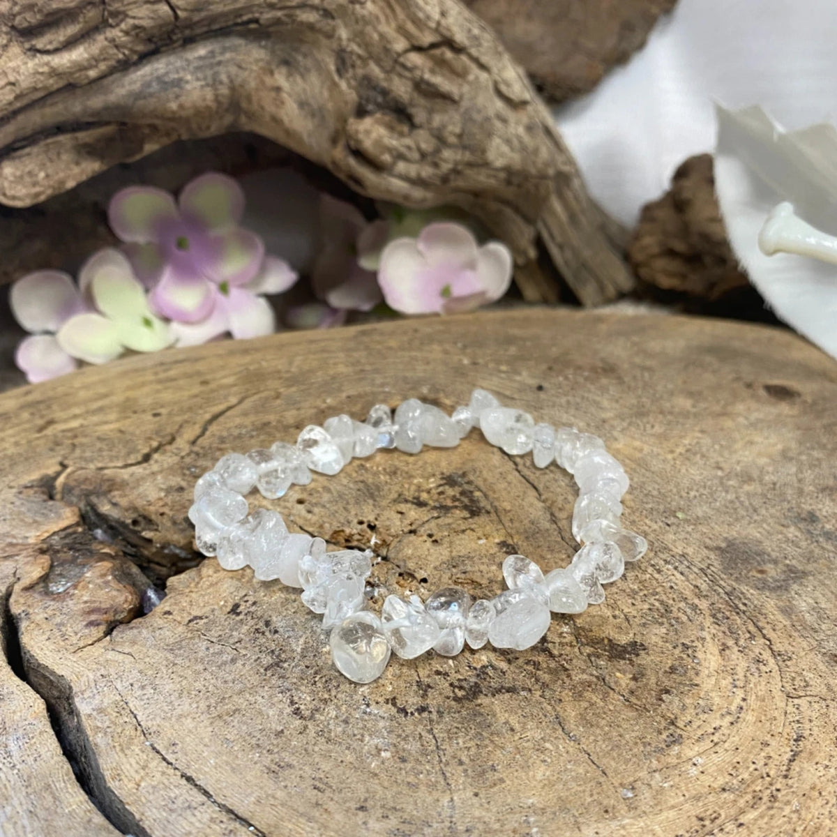 Bergkristall armband, splitstenar