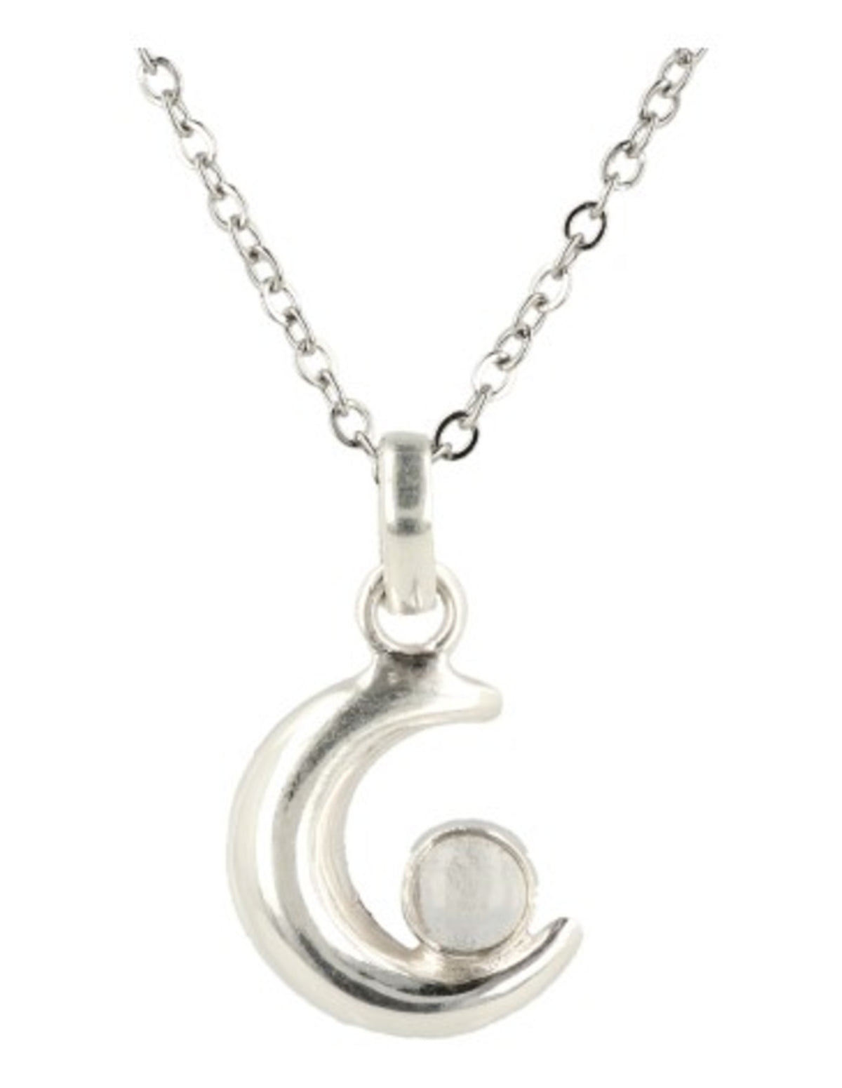 Bergkristall hänge i silver, måne, 2,3 cm