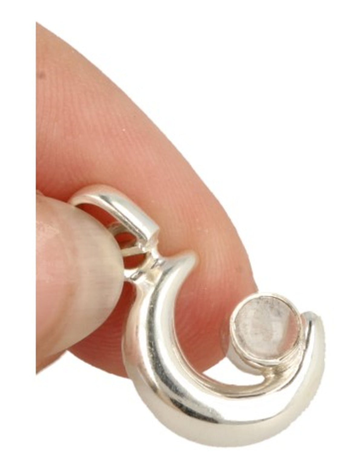 Bergkristall hänge i silver, måne, 2,3 cm