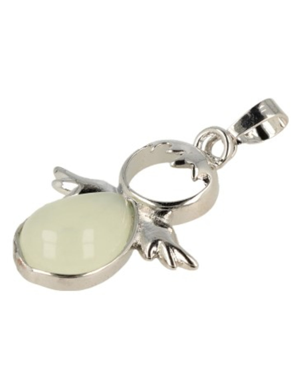 Serpentin ängel hänge, silverfärgad, maj, 3,5 cm, utan kedja