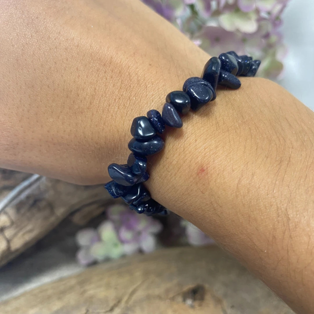 Blå guldsten armband med splitstenar (glas)