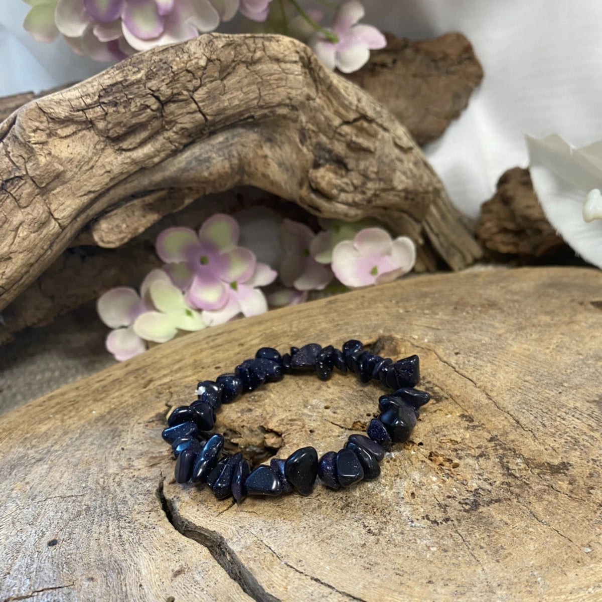 Blå guldsten armband med splitstenar (glas)