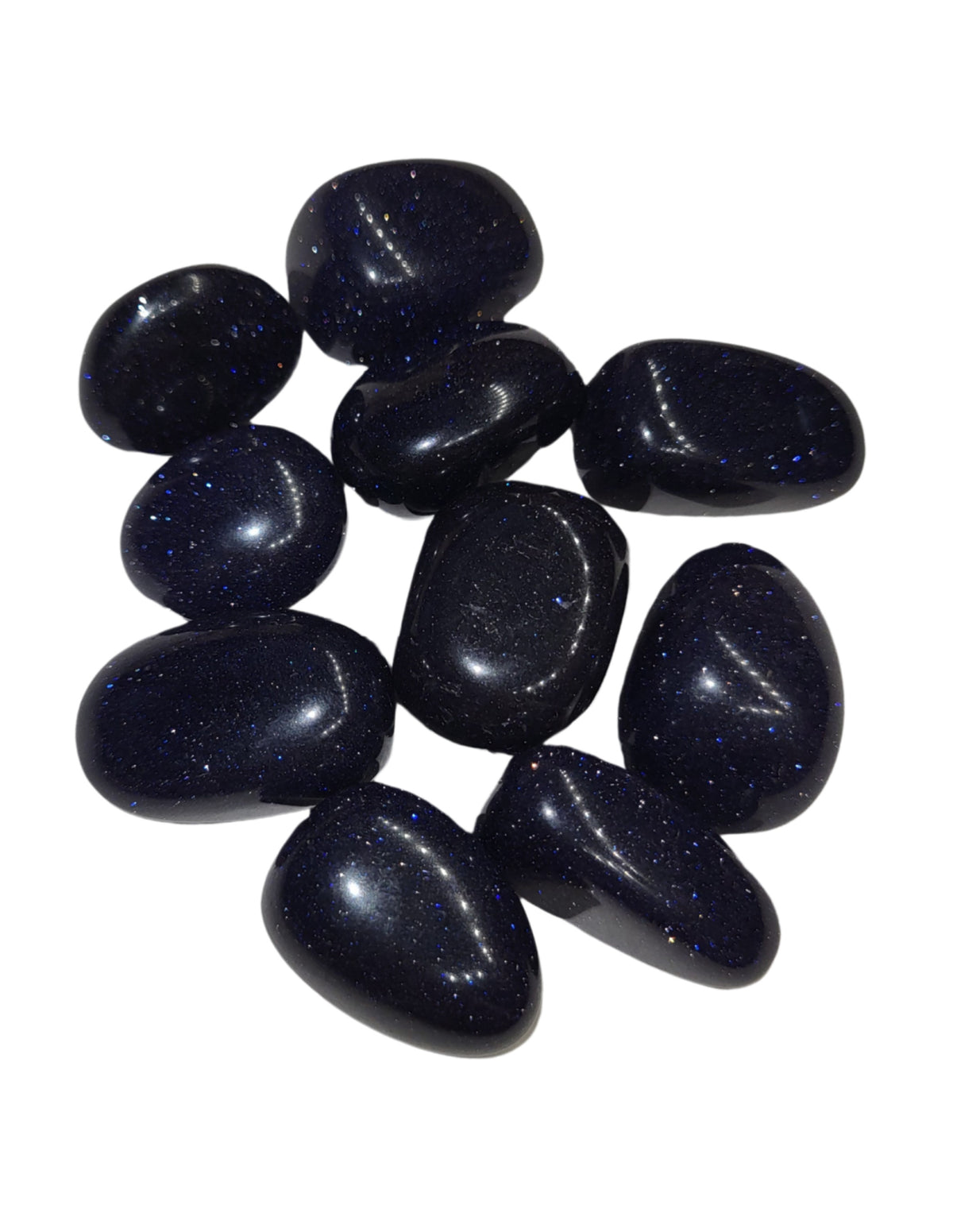 Blaufluss trumlade stenar (syntetiskt glas), blå, 100 g