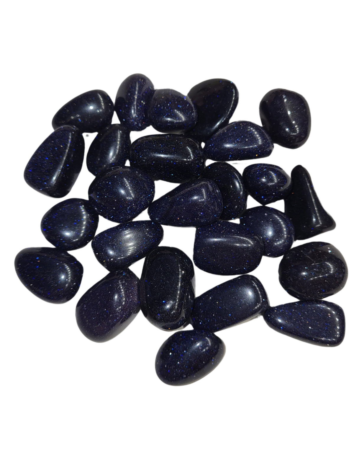 Blaufluss trumlade stenar (syntetiskt glas), blå, 250 g