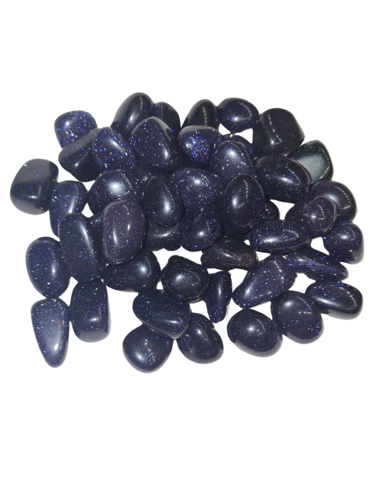 Blaufluss trumlade stenar (syntetiskt glas), blå, 500 g