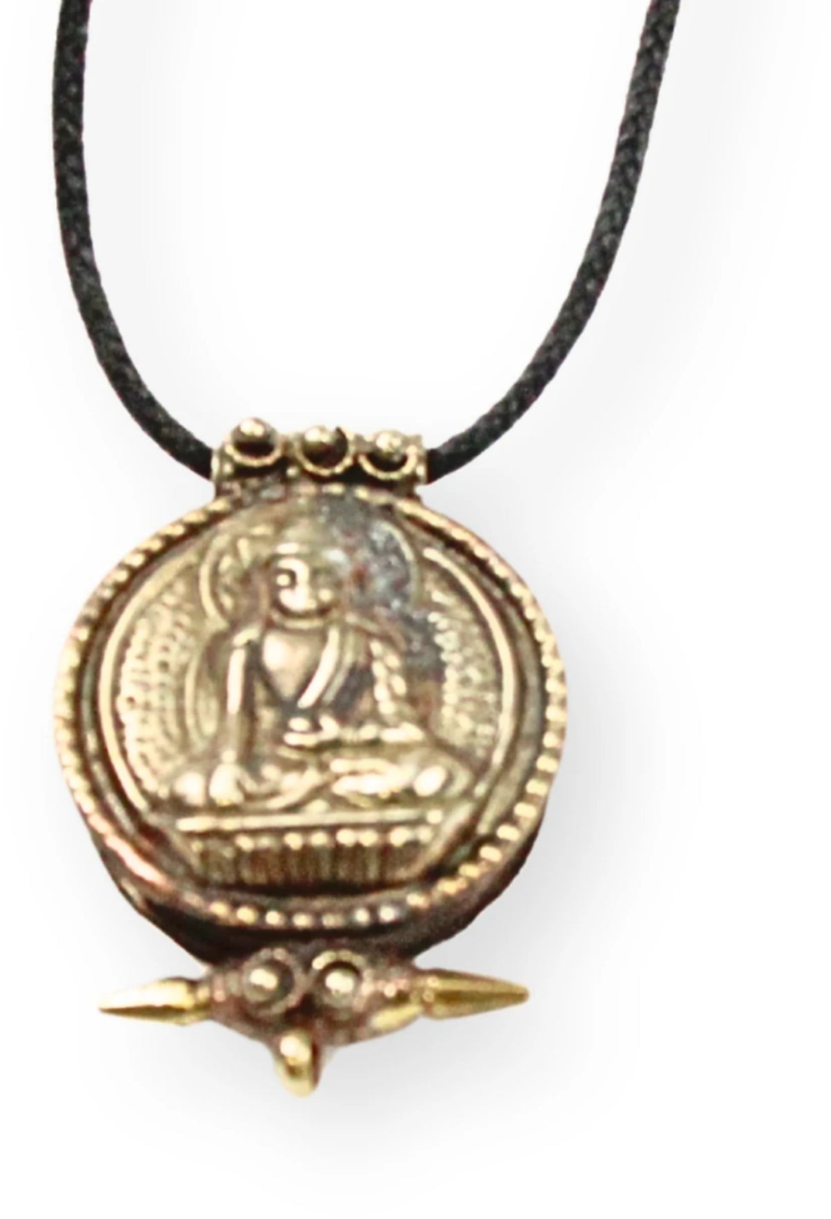 Buddhahänge i metall, silverfärgat, 4,3 cm