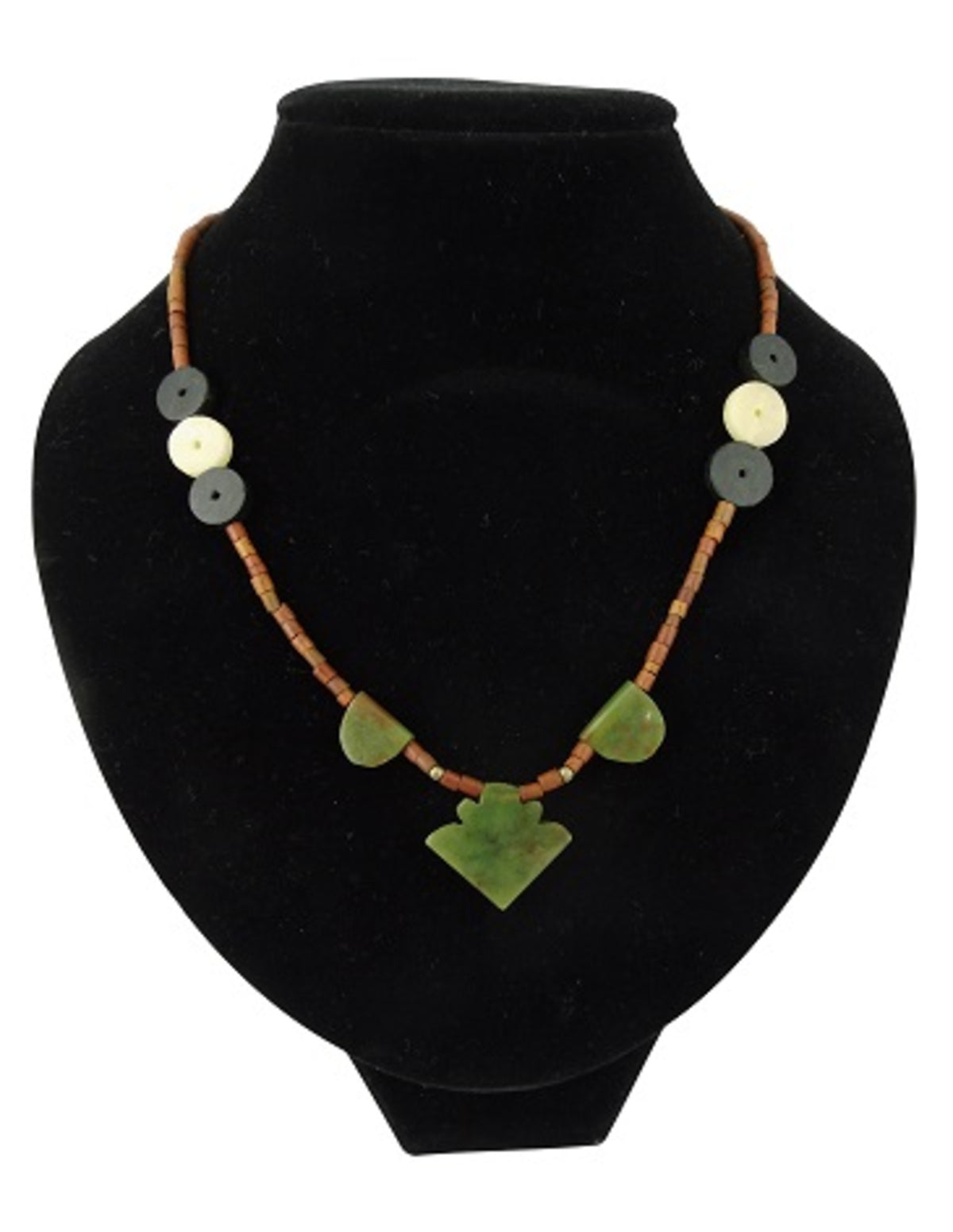 Jade halsband, bohemisk stil, hänge med spets