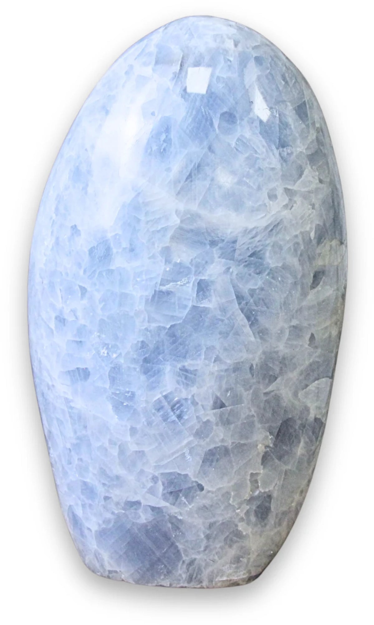 Blå kalcit skulptur, polerad, 14,4 cm, nr 17