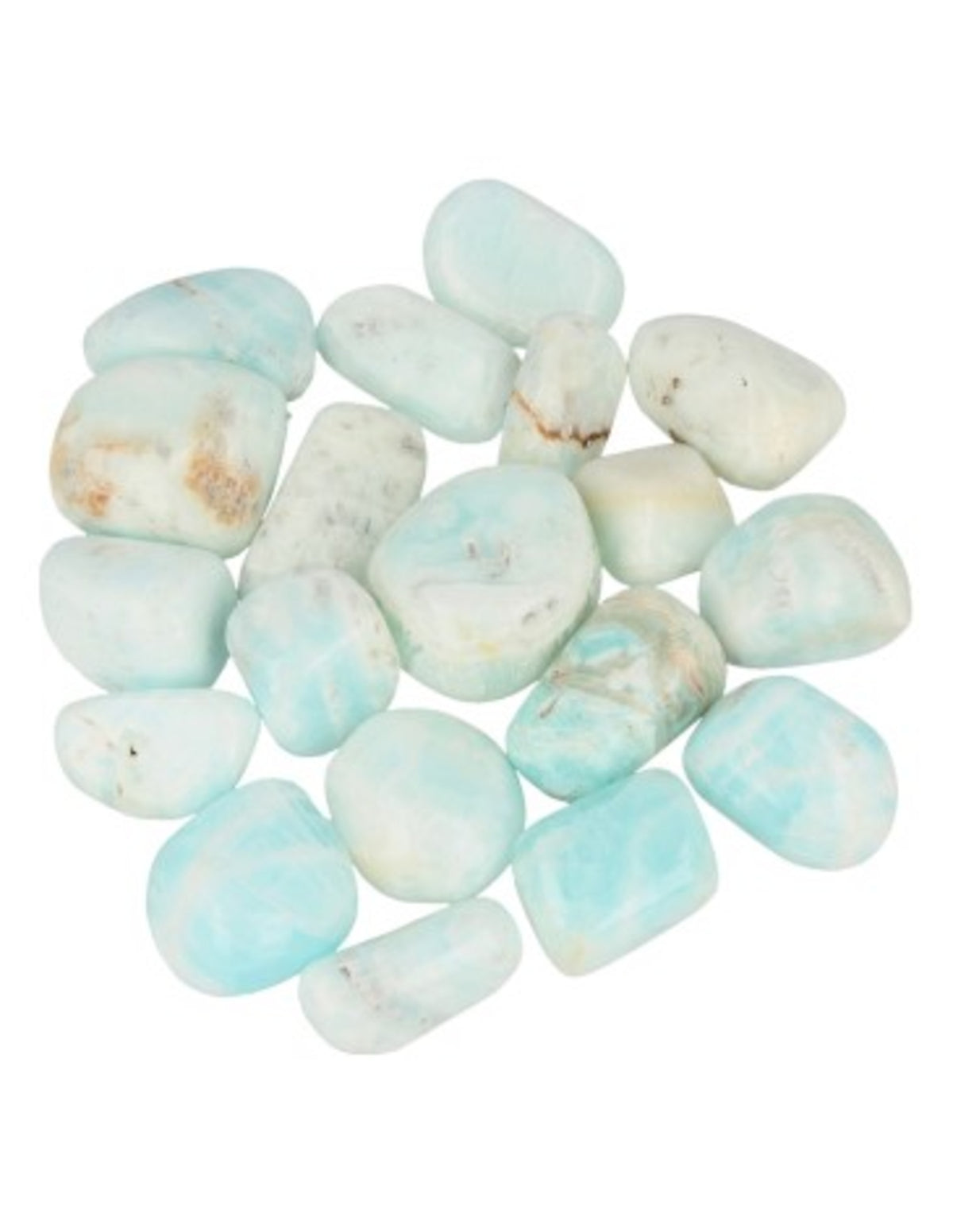 Blå kalcit trumlade stenar, Caribbean blue, 200 g