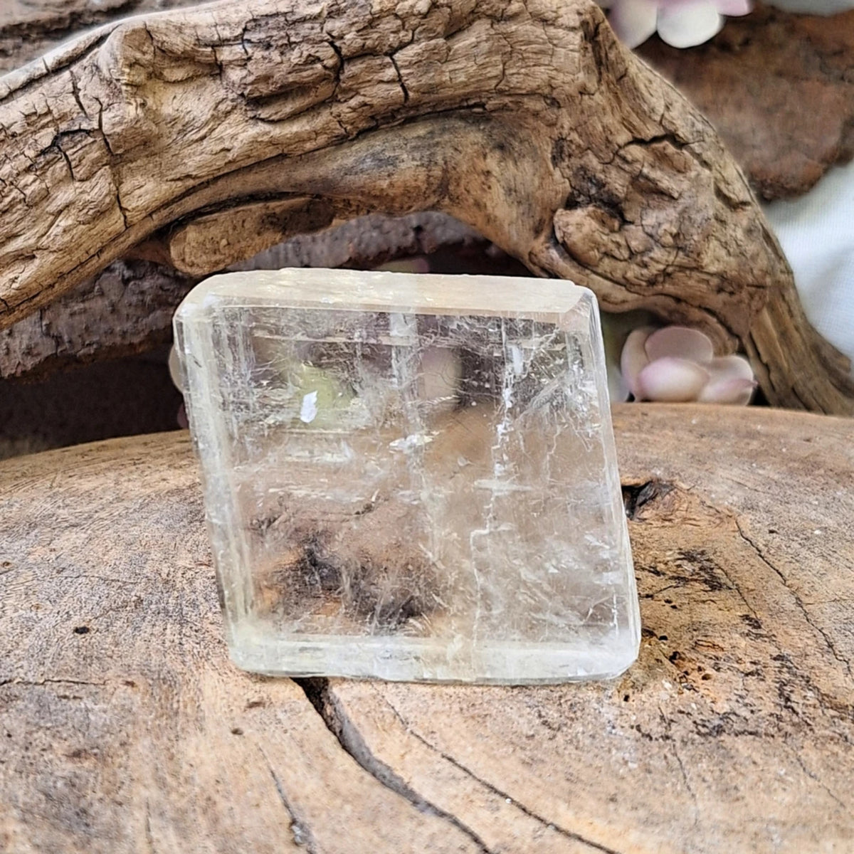 Kalcit dubbelspat, gul, transparent, 6 cm, nr 03
